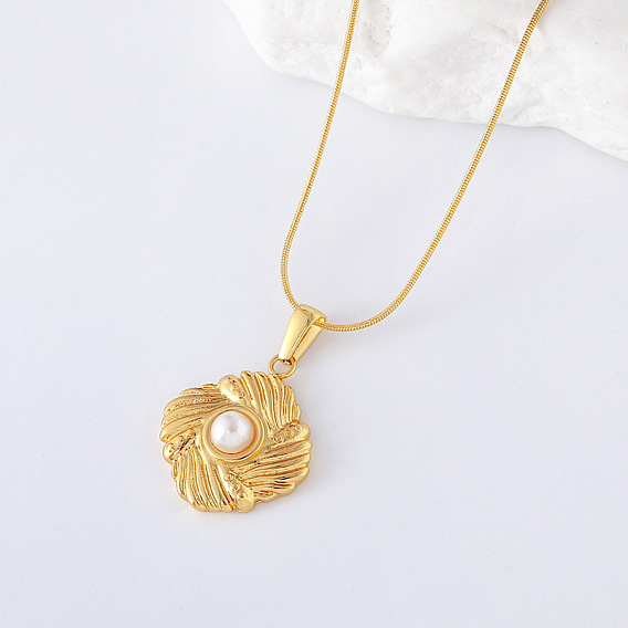 3 шт. европейские ожерелья из нержавеющей стали с имитацией жемчуга в форме ромба для женщин, белые