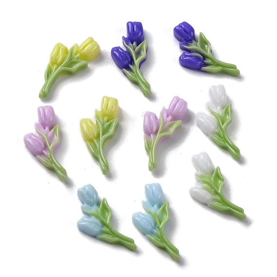 Светящиеся и двухцветные смоляные декодированные кабошоны, роза, светится в темноте