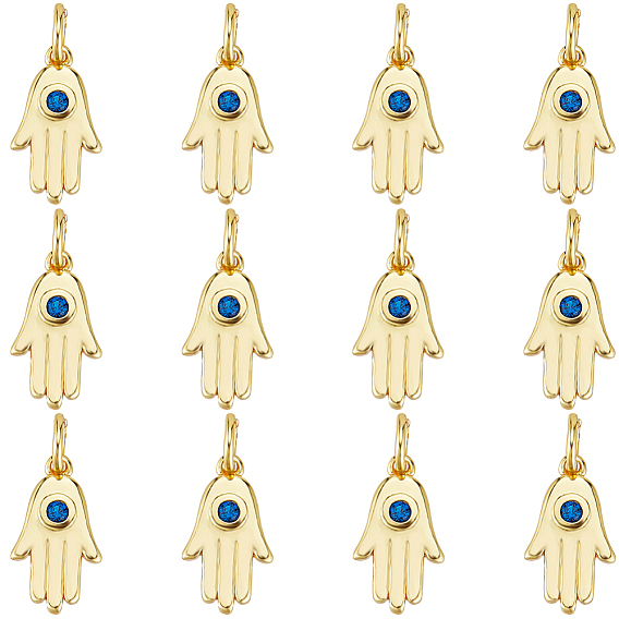 14подвески из латуни с микропаве из кубического циркония, с целью перехода в кольце, долговечный, хамса рука