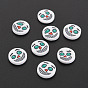 Halloween Handmade Polymer Clay Cabochons, Polymer Clay Slices for Resin Crafts & DIY Projects, Flat Round with Ghost
