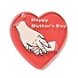 Mother's Day Printed Transparent Acrylic Pendants, Heart