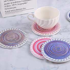 Round ceramic coaster for home desktop simple cork insulated saucer souvenir creative coaster
