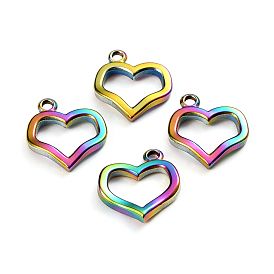 Ion Plating(IP) 304 Stainless Steel Toggle Clasps Parts, Ion Plating(IP), Heart