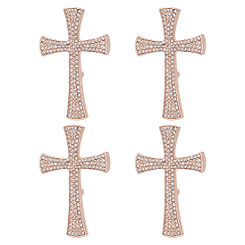 4 шт. крестообразные значки со стразами для лацканов, значок из сплава для рюкзака