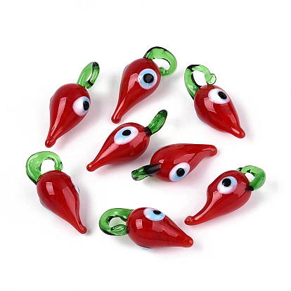 Подвески лэмпворк ручной работы, перец и дурной глаз