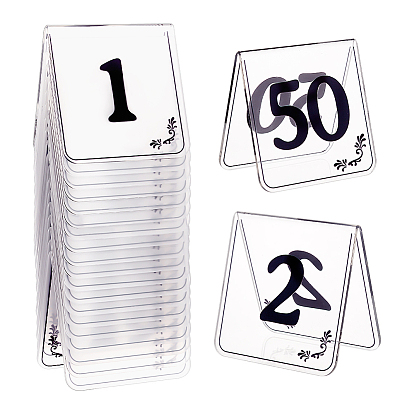 Acrylic Table Number Sign, Reservation Signage Board, Desk Sign Plate, for Wedding, Hotel, Resturant