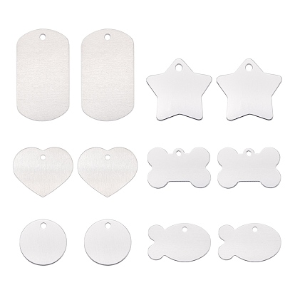 Алюминиевые большие кулоны, пустые теги, разнообразные, глубокое синее небо