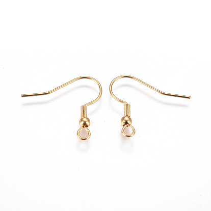 304 Stainless Steel Earring Hooks, with Horizontal Loop