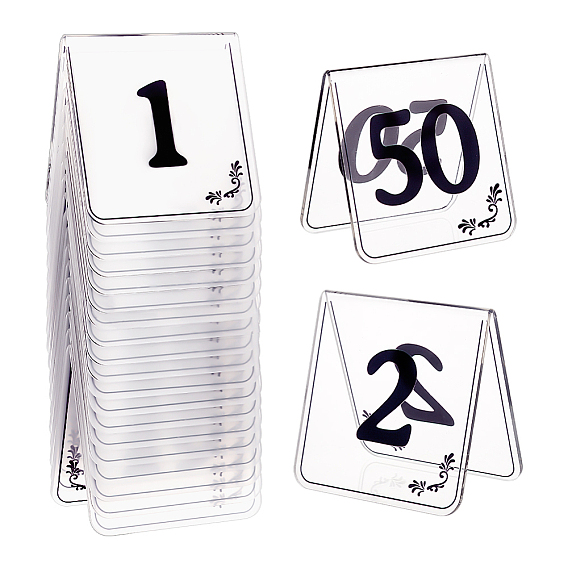 Acrylic Table Number Sign, Reservation Signage Board, Desk Sign Plate, for Wedding, Hotel, Resturant