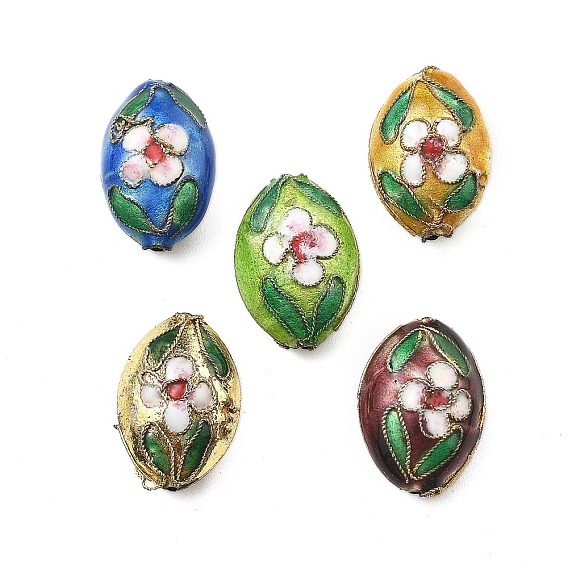 Бусины ручной работы перегородчатой, овальные