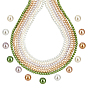 870Pcs 6 Colors Baking Paint Pearlized Glass Pearl Round Bead Strands