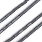Non-magnetic Synthetic Hematite Beads Strands, Frosted, Hexagonal Prism