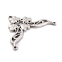 304 Stainless Steel Chandelier Components Links, Wing with Heart & Flower