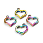 Ion Plating(IP) 304 Stainless Steel Toggle Clasps Parts, Ion Plating(IP), Heart