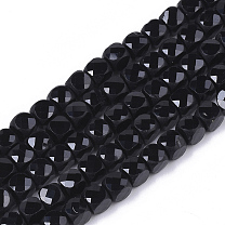 Perlas negras naturales espinela hebras, facetados, cubo