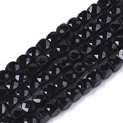 Naturelles perles de spinelles noires brins, facette, cube
