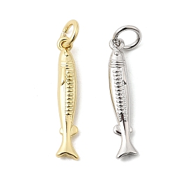 Латунные подвески, рыбы прелести, с целью перехода в кольце, стойки покрытие, долговечный, без свинца и без кадмия