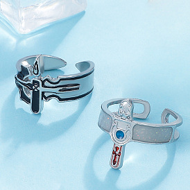 Retro cross ring fashion temperament niche design metal geometric opening index finger ring couple ring