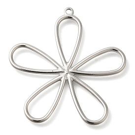 Pendentifs en acier inoxydable, charme de fleur