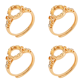 Регулируемые элементы латунных пальцев, кольцо с кристаллами и стразами