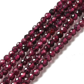 Natural Garnet Beads Strands, Faceted, Round