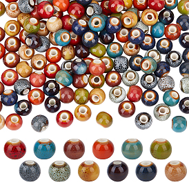 180шт 12 цвета фарфоровые бусины ручной работы, круглые, фантазии античного стекла фарфора