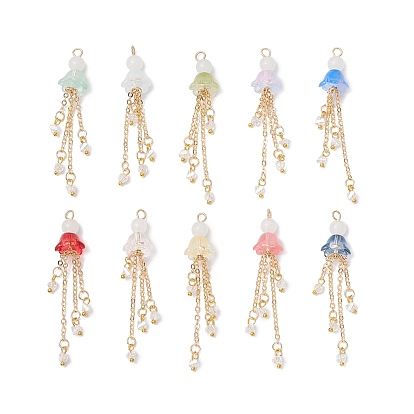 Стеклянные подвески, Солнечный Кукла, с латунными цепями и петлей