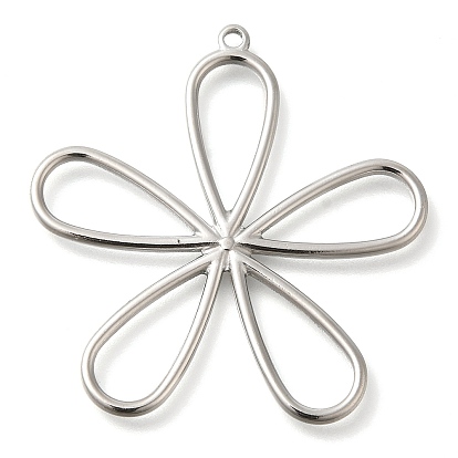 Pendentifs en acier inoxydable, charme de fleur