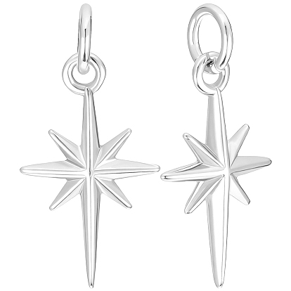 12Stück Messinganhänger, mit Ringe springen, langlebig überzogen, Sterne-Charme