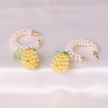 Cute Pineapple Ear Drops - Simple Colorful Plastic Earrings - Minimalist