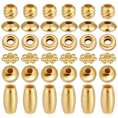 36шт. 6 стили 925 бусины из стерлингового серебра разных форм