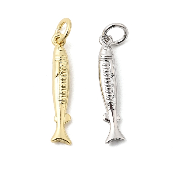 Латунные подвески, рыбы прелести, с целью перехода в кольце, стойки покрытие, долговечный, без свинца и без кадмия