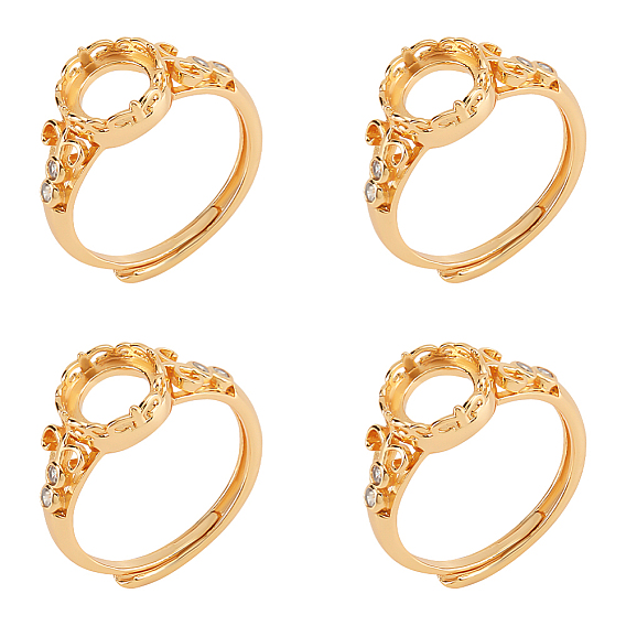 Регулируемые элементы латунных пальцев, кольцо с кристаллами и стразами