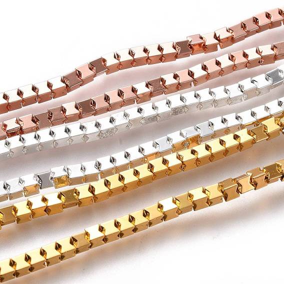 Electroplated Non-magnetic Synthetic Hematite Beads Strands, Long-Lasting Plated