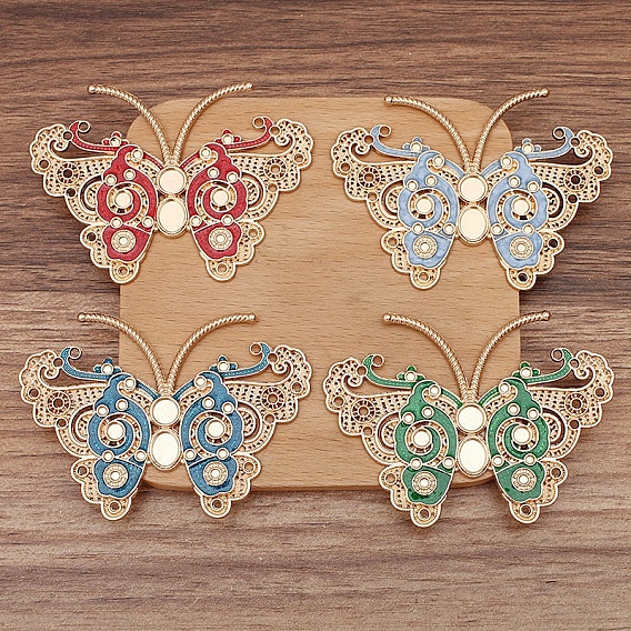 10Pcs Alloy Enamel Chandelier Component Links, Butterfly