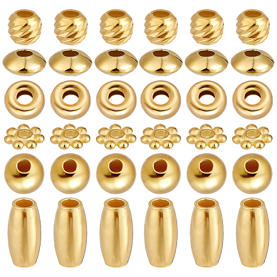 36шт. 6 стили 925 бусины из стерлингового серебра разных форм