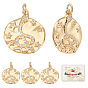 6 кулоны из латуни с прозрачным кубическим цирконием, с прыжковых колец, долговечный, плоский круглый со звездой и змеей