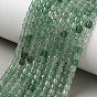 Brins de perles de quartz vert naturel, baril