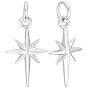 12 piezas colgantes de latón, con anillos de salto, larga duración plateado, encantos estrella