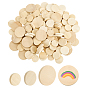 150 шт. 3 стили необработанные деревянные плоские круглые вырезы, товары для рукоделия из дерева