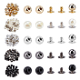 100Sets 5 Colors ABS Plastic Imitation Pearl Rivet Studs, with Iron Findings, For Purse, Bags, Boots, Leather Crafts Decoration, Round