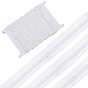 Mesh Fabric with Plastic Wheat Beads Ribbon