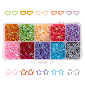 Shining Nail Art Glitter, Manicure Sequins, DIY Sparkly Paillette Tips Nail, Crystal Epoxy Resin Material Filling, Star & Heart