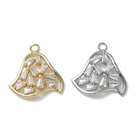 Латунные микропаве подвески с прозрачными кубическими циркониями, треугольник прелести