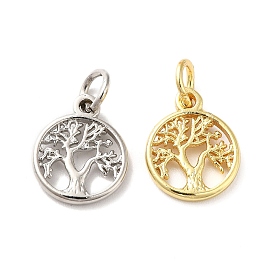 Brass Charms, with Jump Ring, Tree of Life Charm