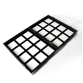 Прямоугольные подносы из искусственной кожи, с 24шт. мини-квадратные пластиковые коробки для хранения россыпью алмазов