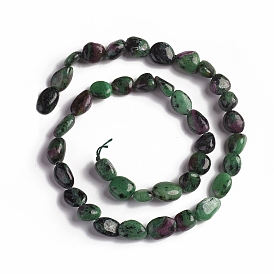 Natural Ruby in Zoisite Beads Strands, Tumbled Stone, Nuggets