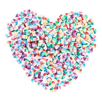 Handmade Polymer Clay Beads, Heart