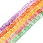 5 Stränge 5 Farben, knackige, transparente Glasperlenstränge, Würfel, facettiert