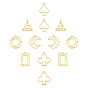 24Pcs 6 Styles Zinc Alloy Open Back Bezel Pendants, For DIY UV Resin, Epoxy Resin, Pressed Flower Jewelry
